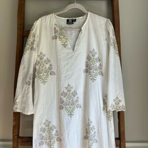 Madison Mathews Block Print Dress Medium